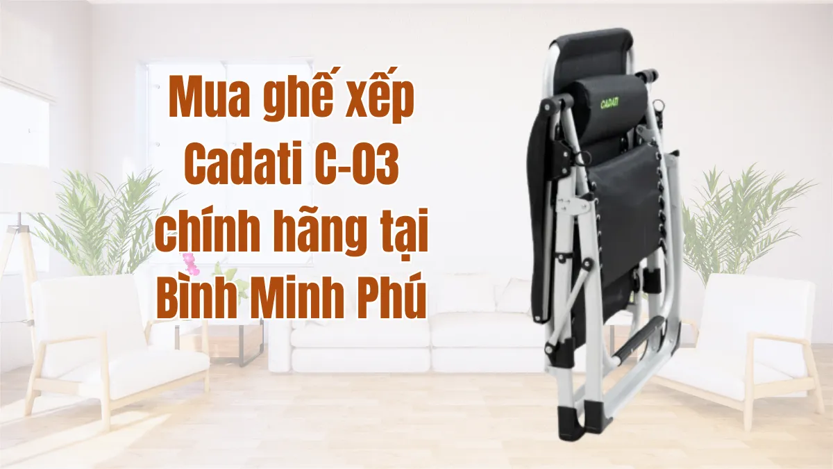 Bình Minh phú nhà cung cấp ghế xếp thư giãn Cadati C-03 màu đen uy tín