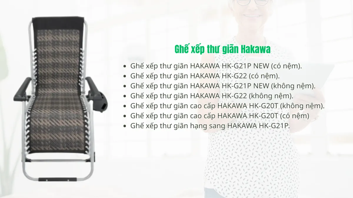 Một số mẫu ghế xếp thư giãn Hakawa