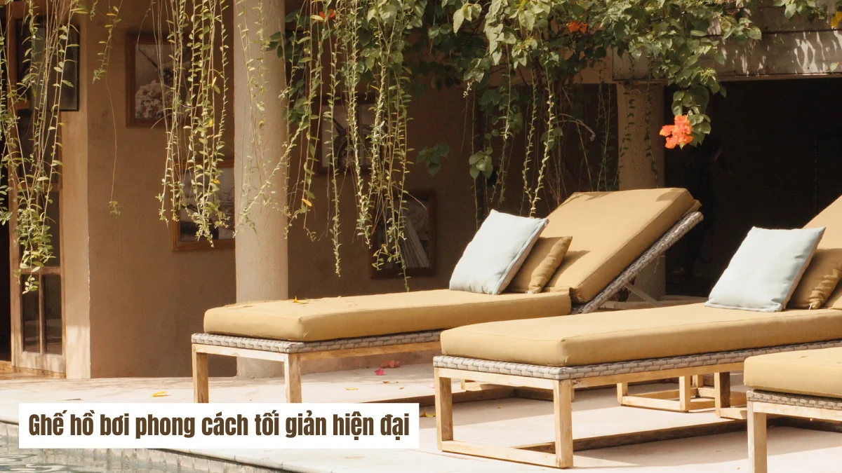 Ghế hồ bơi phong cách tối giản hiện đại