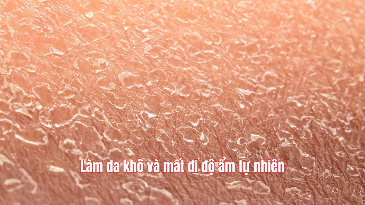 Làm da khô và mất đi dưỡng