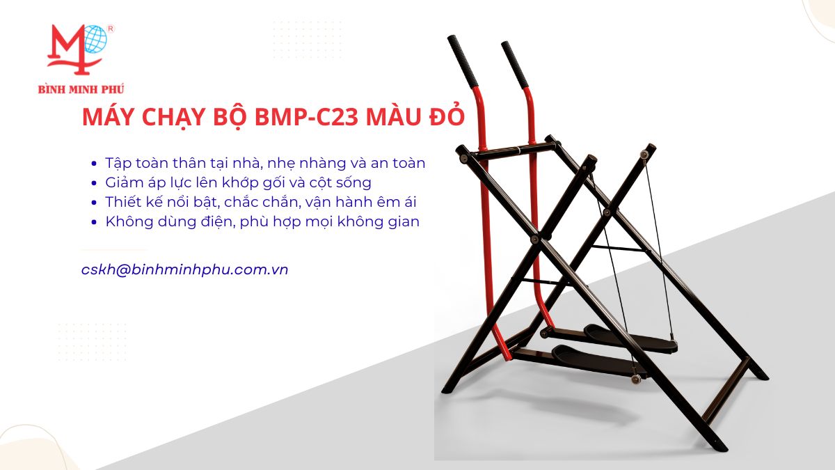 Máy chạy bộ trên không BMP-C23 màu đỏ